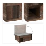 Iglu pentru arici din lemn – Cu usa, podea, acoperis impermeabil si protectie anti-rozatoare, 2 camere, 20 x 45,5 x 33 cm - imagine 7