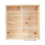 Casuta pentru arici cu podea si 2 camere, Iglu lemn, 21,5 x 40 x 40 cm, maro, Relaxdays - imagine 7