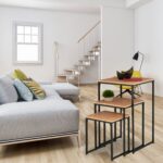 Set 3 Măsuțe Laterale Decorative pentru Living – Stejar Rustic, Meta - imagine 5