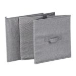 Banca pentru copii cu spatiu de depozitare si cutii textile – alb/gri, 99x35x54 cm - imagine 7