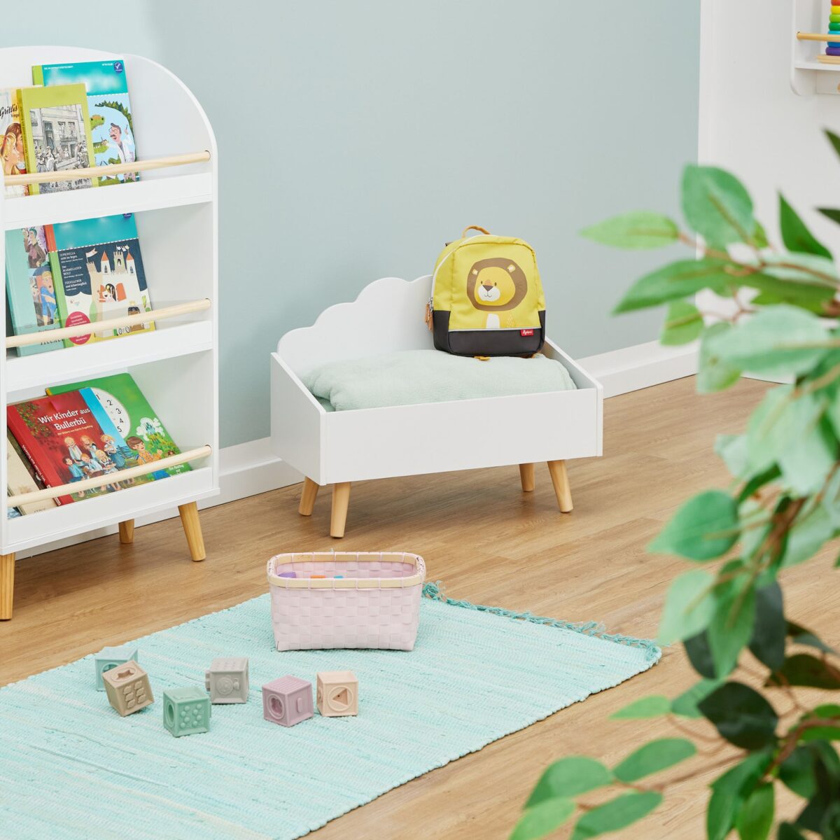 Cufar alb pentru jucarii - Design nor, din lemn și MDF – Cutie jucării - imagine 3