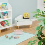 Cufar alb pentru jucarii - Design nor, din lemn și MDF – Cutie jucării - imagine 3