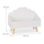 Cufar alb pentru jucarii - Design nor, din lemn și MDF – Cutie jucării - imagine 4