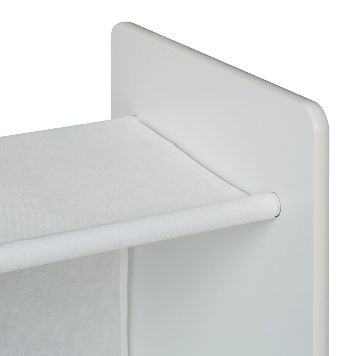 Raft pentru jucarii cu 9 cutii textile – alb, MDF, 92x30x60 cm - imagine 9
