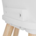 Set Masa si 2 Scaune pentru Copii – Mobilier camera copiilor, Picioare din Lemn, Alb-Natur Modern, 3 Piese - imagine 6