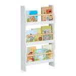Raft pentru copii în formă de nor – Alb, din lemn și MDF, Biblioteca carti copii