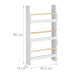 Raft pentru copii în formă de nor – Alb, din lemn și MDF, Biblioteca carti copii - imagine 4
