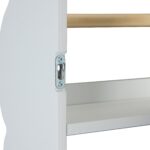 Raft pentru copii în formă de nor – Alb, din lemn și MDF, Biblioteca carti copii - imagine 6
