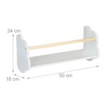 Set 3 rafturi de carti pentru camera copiilor, in forma de nor – Alb, din lemn si MDF - imagine 4