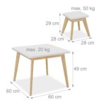 Set Masa si Scaune pentru Copii din Lemn – 5 Piese cu Picioare din Bambus, Alb - imagine 4