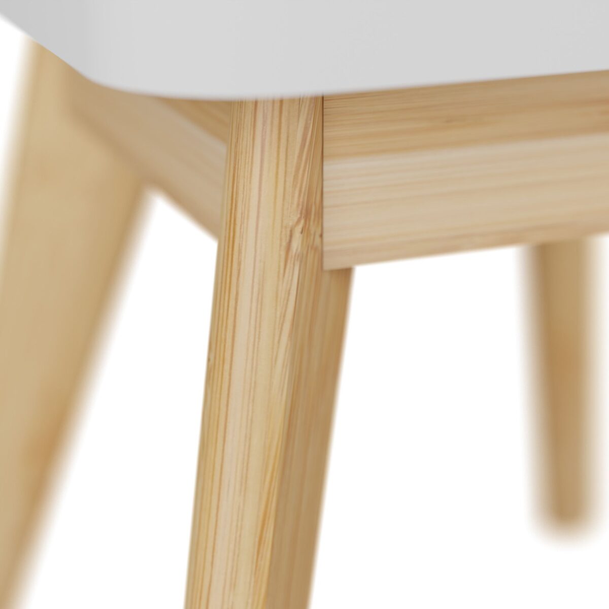 Set Masa si Scaune pentru Copii din Lemn – 5 Piese cu Picioare din Bambus, Alb - imagine 5