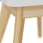 Set Masa si Scaune pentru Copii din Lemn – 5 Piese cu Picioare din Bambus, Alb - imagine 5