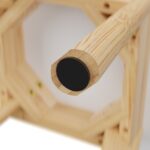 Set Masa si Scaune pentru Copii din Lemn – 5 Piese cu Picioare din Bambus, Alb - imagine 6