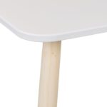 Set Masa si 2 Scaune pentru Copii – Mobilier Alb-Natur cu Picioare din Lemn, 3 Piese - imagine 5