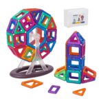 Set cuburi magnetice pentru copii – 68 piese colorate, ABS, Joc Constructie 3D
