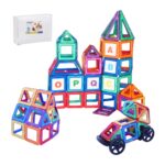 Set cuburi magnetice pentru copii – 136 piese colorate, ABS, Joc Constructie 3D