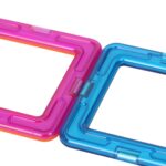 Set cuburi magnetice pentru copii – 136 piese colorate, ABS, Joc Constructie 3D - imagine 9