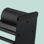 Set baie din bambus si metal - suport hârtie igienică și perie WC, Negru - imagine 7