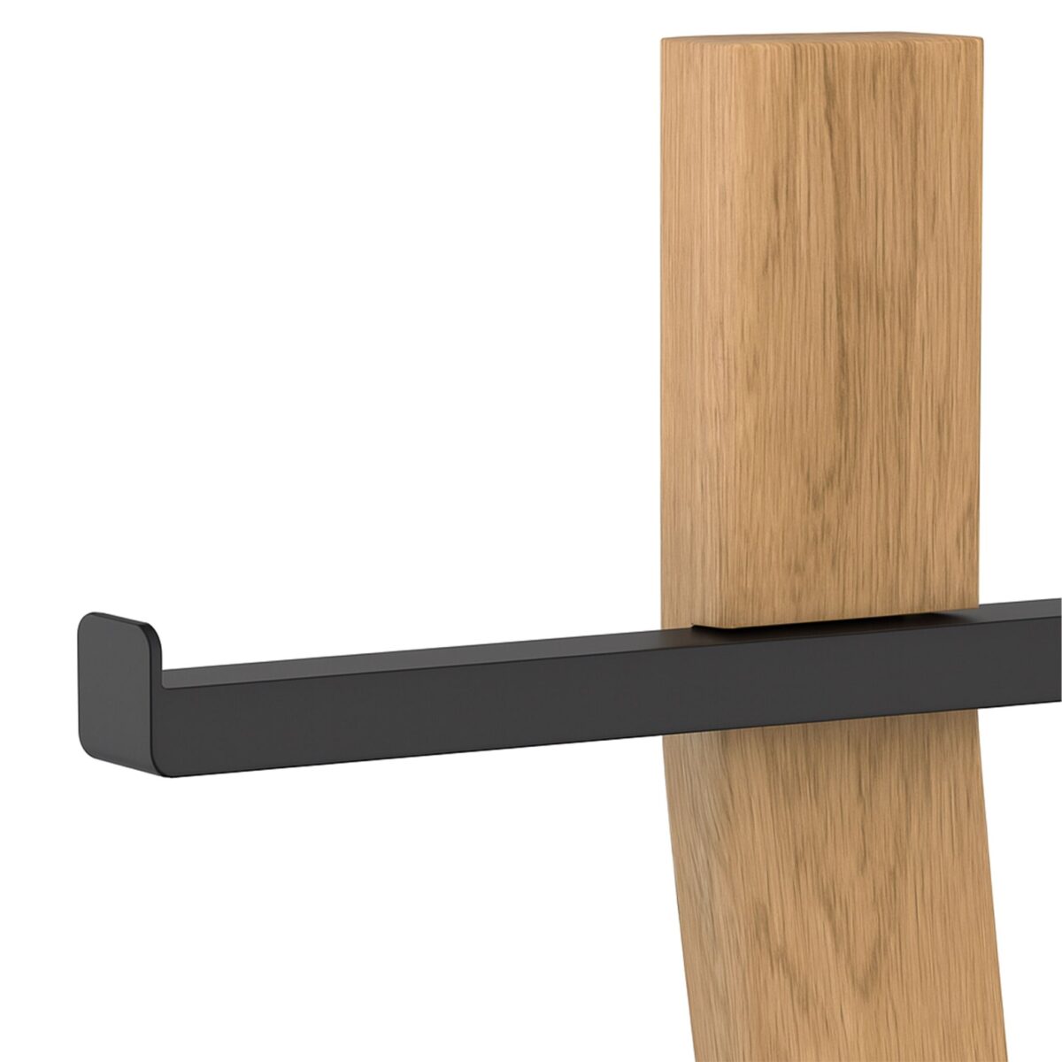 Suport hârtie igienică din metal și lemn cu perie WC – design modern și stabil, Negru - imagine 7