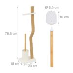 Suport hârtie igienică din metal și lemn cu perie WC – design modern și stabil - imagine 4