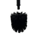 Set toaleta - Suport hartie, perie toaleta, loc rezerve, raft, Inox, Negru - imagine 6