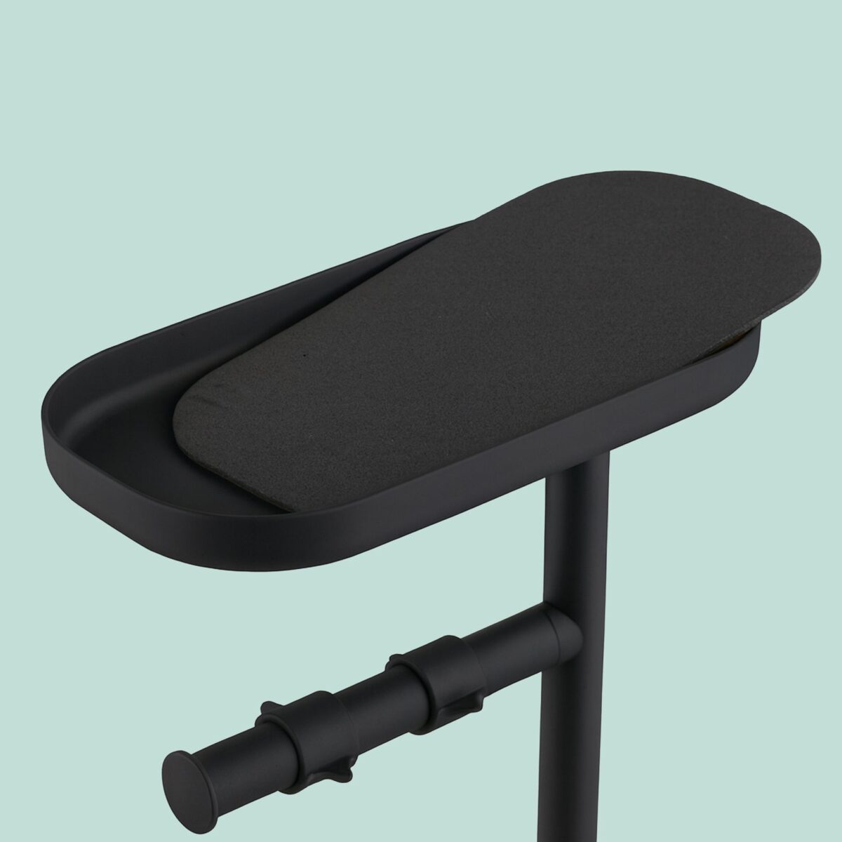 Set toaleta cu raft – suport hârtie igienică & perie toaletă, Negru - imagine 8