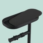 Set toaleta cu raft – suport hârtie igienică & perie toaletă, Negru - imagine 8
