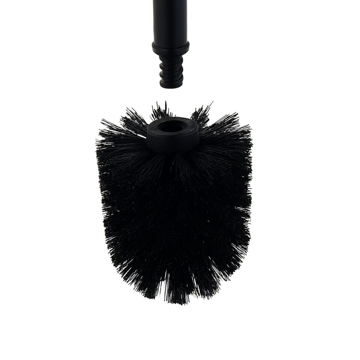Set toaleta cu raft – suport hârtie igienică & perie toaletă, Negru - imagine 6