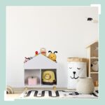 Raft pentru copii în formă de căsuță – alb-natur, 6 compartimente - imagine 3