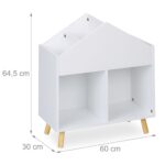 Raft pentru copii în formă de căsuță – alb-natur, 6 compartimente - imagine 4