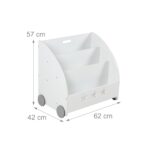 Raft mobil pentru copii cu model de stele – alb-gri, 3 compartimente, Dulap pentru jucarii - imagine 4