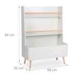 Raft pentru copii pentru cărți și jucării – alb-natur, 2 în 1 - imagine 4
