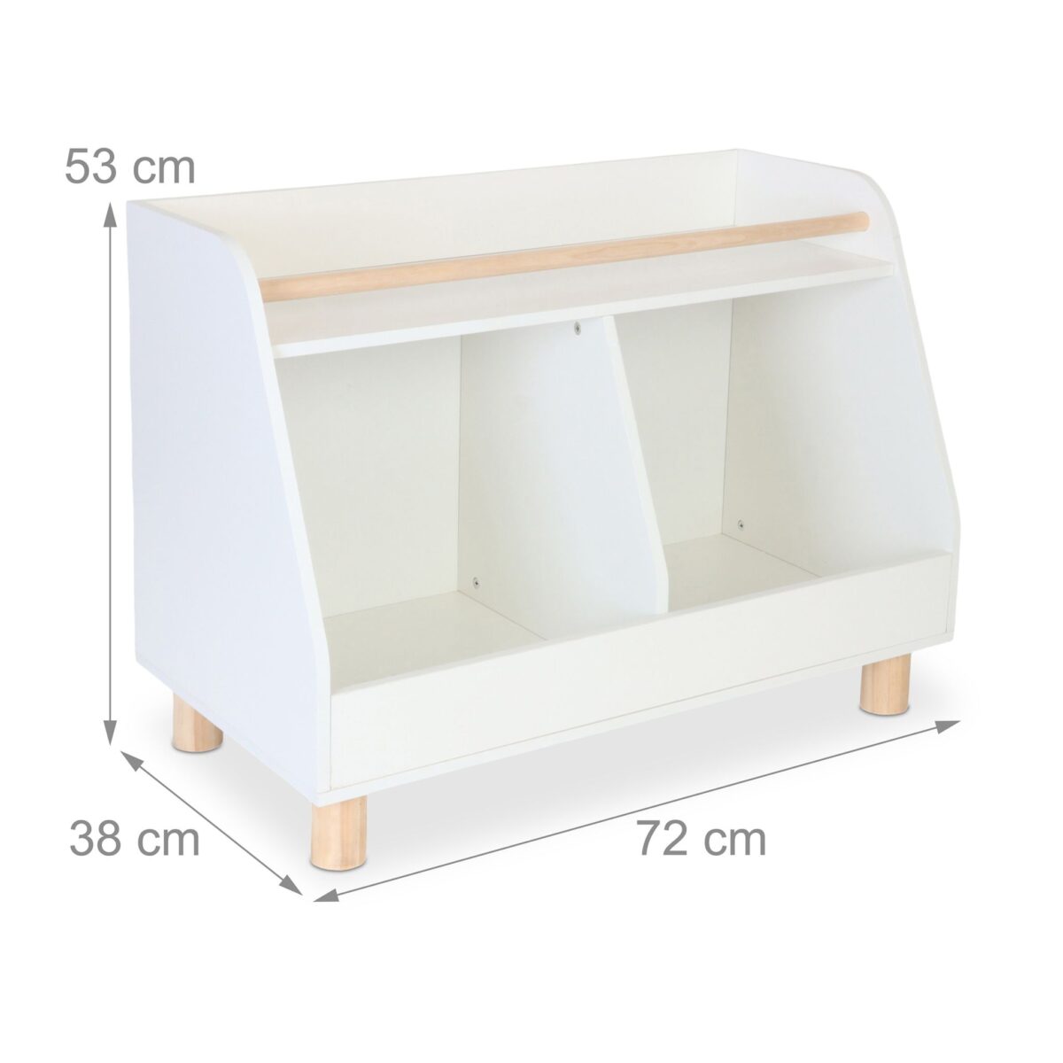 Raft mic pentru copii – organizator jucării și cărți, din lemn și MDF - imagine 4