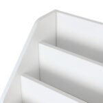 Mobilier pentru copii 3 in 1 - Bancuta pentru copii cu rafturi si cutii de depozitare – alb-gri - imagine 6