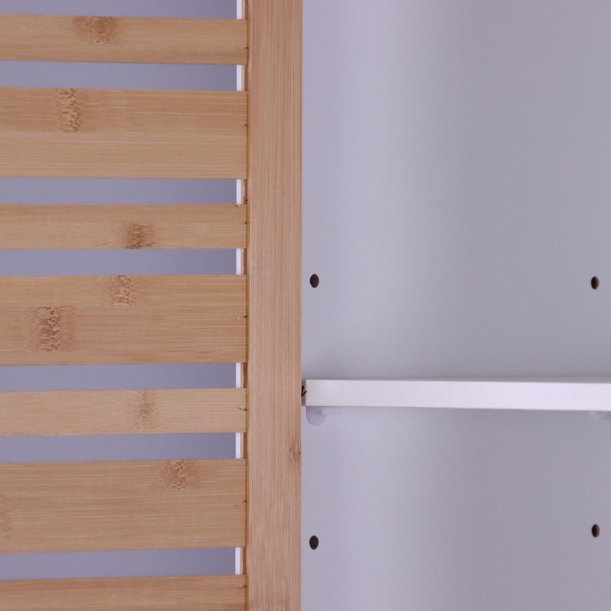 Dulap baie inalt 190 cm – Dulap vertical ingust cu rafturi si usi din bambus, Relaxdays - imagine 5