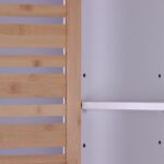 Dulap baie inalt 190 cm – Dulap vertical ingust cu rafturi si usi din bambus, Relaxdays - imagine 5
