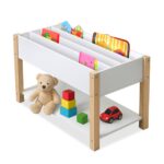 Raft pentru copii alb-natur – bibliotecă cu 4 compartimente si 1 raft