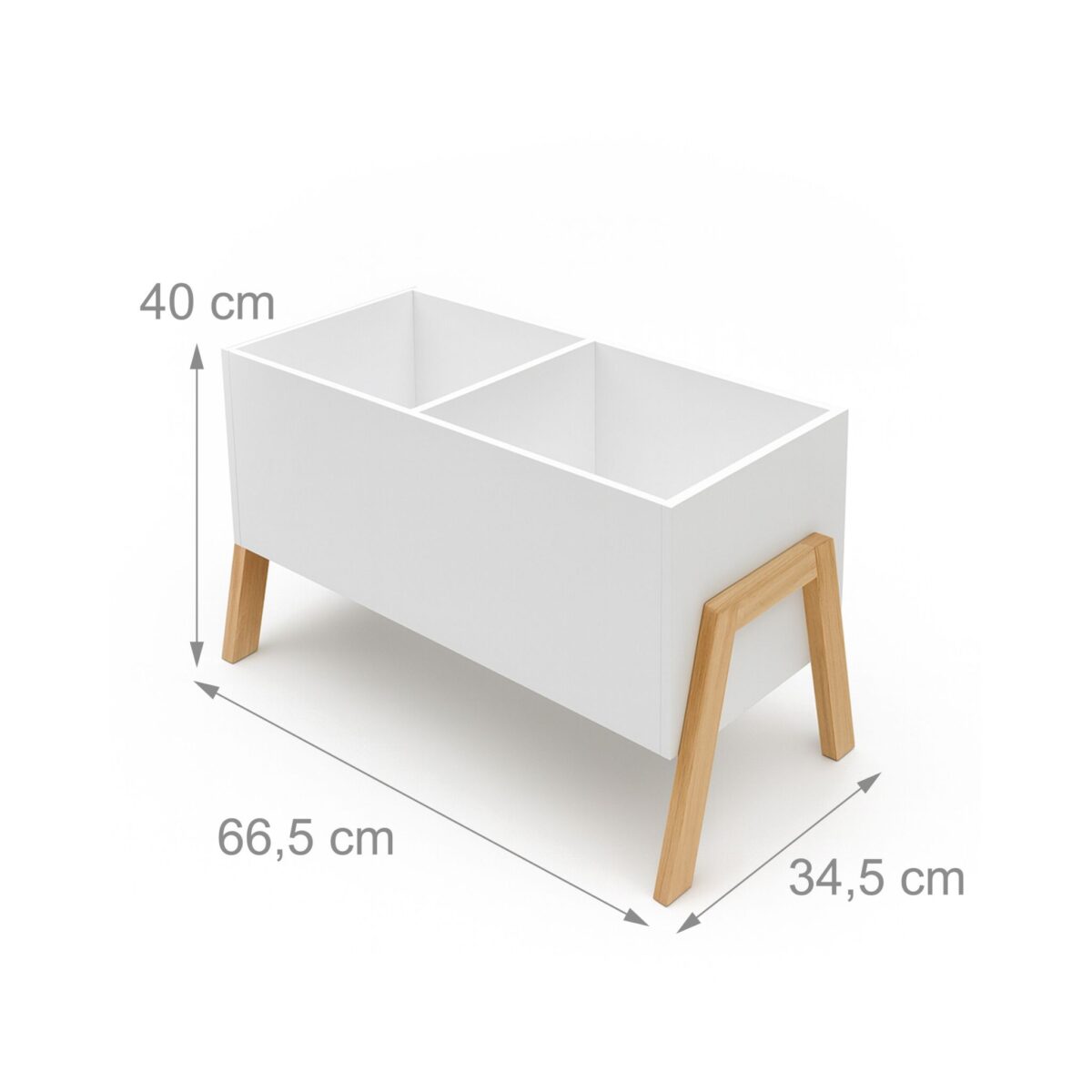 Raft pentru copii – bibliotecă pentru cărți și jucării, alb-natur - imagine 5