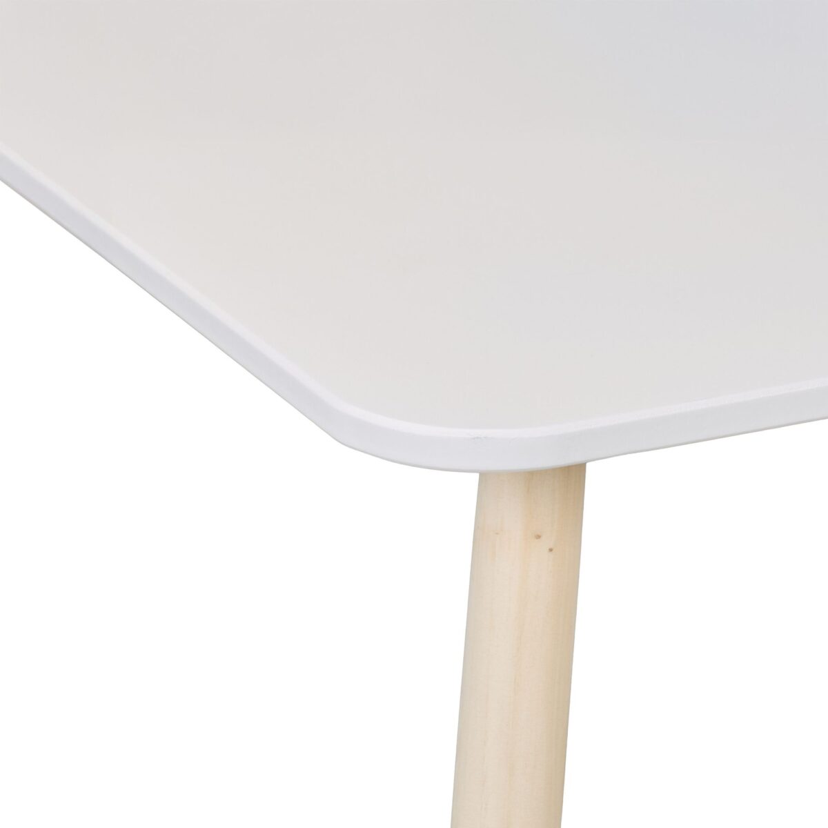 Masa si 2 Scaune Copii cu Spatar Urechi de Iepuras – Mobilier Alb-Natur, 3 Piese cu Picioare din Lemn - imagine 3