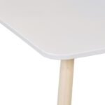 Masa si 2 Scaune Copii cu Spatar Urechi de Iepuras – Mobilier Alb-Natur, 3 Piese cu Picioare din Lemn - imagine 3