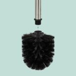 Suport hârtie igienică din inox cu poliță, perie WC și suport pentru rezerve, Negru - imagine 9