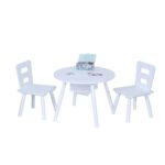 Set Masa cu 2 Scaune pentru copii - Mobilier alb copii, Spatiu de Depozitare si Scaune Ergonomice