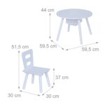 Set Masa cu 2 Scaune pentru copii - Mobilier alb copii, Spatiu de Depozitare si Scaune Ergonomice - imagine 5