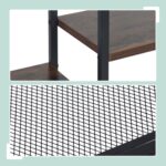 Raft ingust stil indutrial, Masa Consola, 4 polite, Cadru metalic si MDF maro, Relaxdays - imagine 5