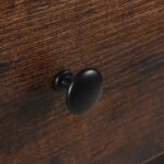 Masuta consola cu sertar si 3 rafturi – Design industrial cu cadru metalic negru si blat maro, 80 x 100 x 30 cm - imagine 4
