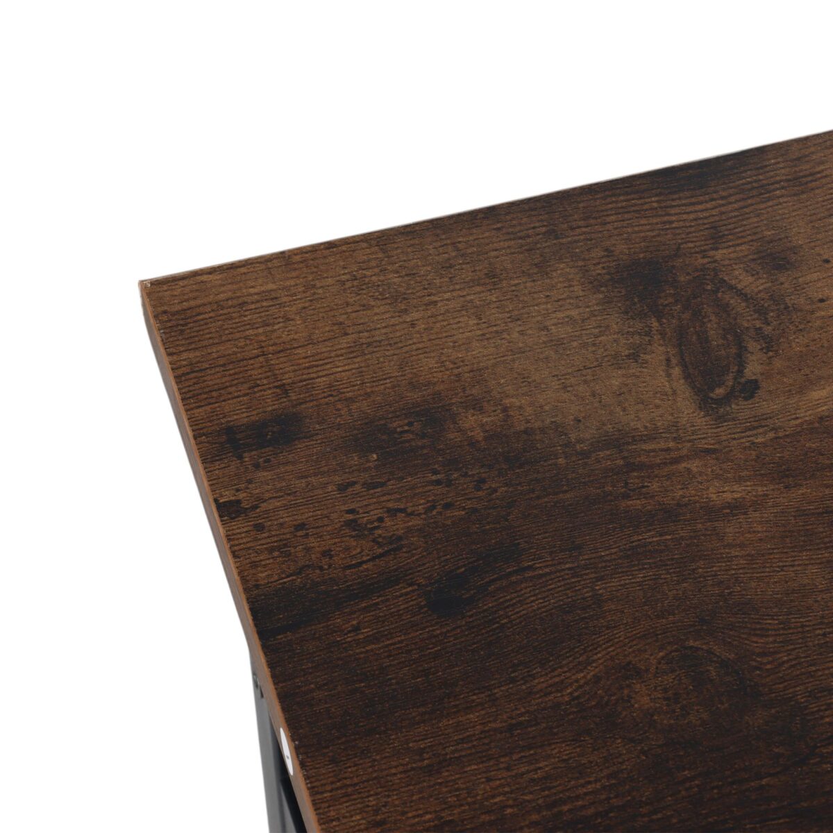 Masuta consola cu sertar si 3 rafturi – Design industrial cu cadru metalic negru si blat maro, 80 x 100 x 30 cm - imagine 5
