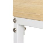 Birou modern scandinav cu raft si sertare, 80 x 120 x 40 cm - Design minimalist alb si natur - imagine 6