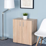 Dulap multifunctional cu usi Vela, 2 compartimente, Stejar, 77 x 60 x 31 cm - imagine 3
