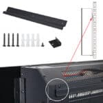 Semineu electric de perete negru, 900-1800W, cu LED flacara, telecomanda, termostat digital, 66 cm, Deuba® - imagine 8