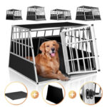 Cușcă transport câini XXL Cadoca Bruno – aluminiu 97x90x70 cm, dublă și stabilă pentru câini mari - imagine 3
